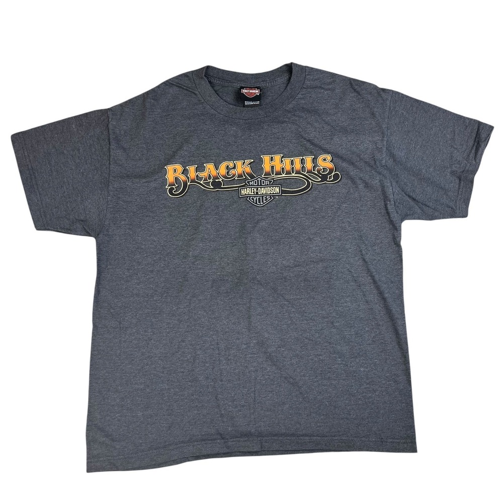 Harley-Davidson Black Hills Rapid City SD Mount Rushmore T-Shirt Mens Large Gray